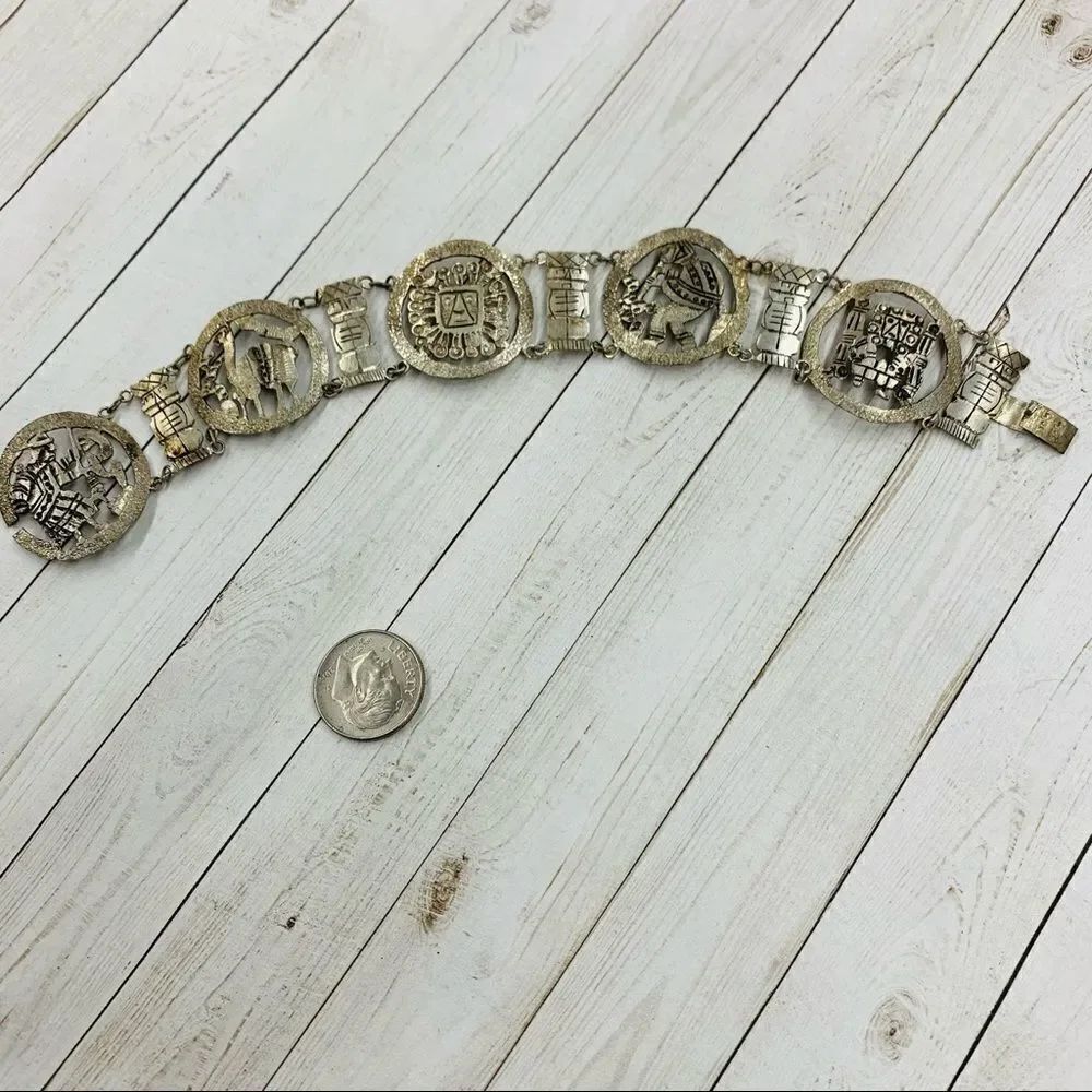 Silver Tribal Panel Bracelet‎